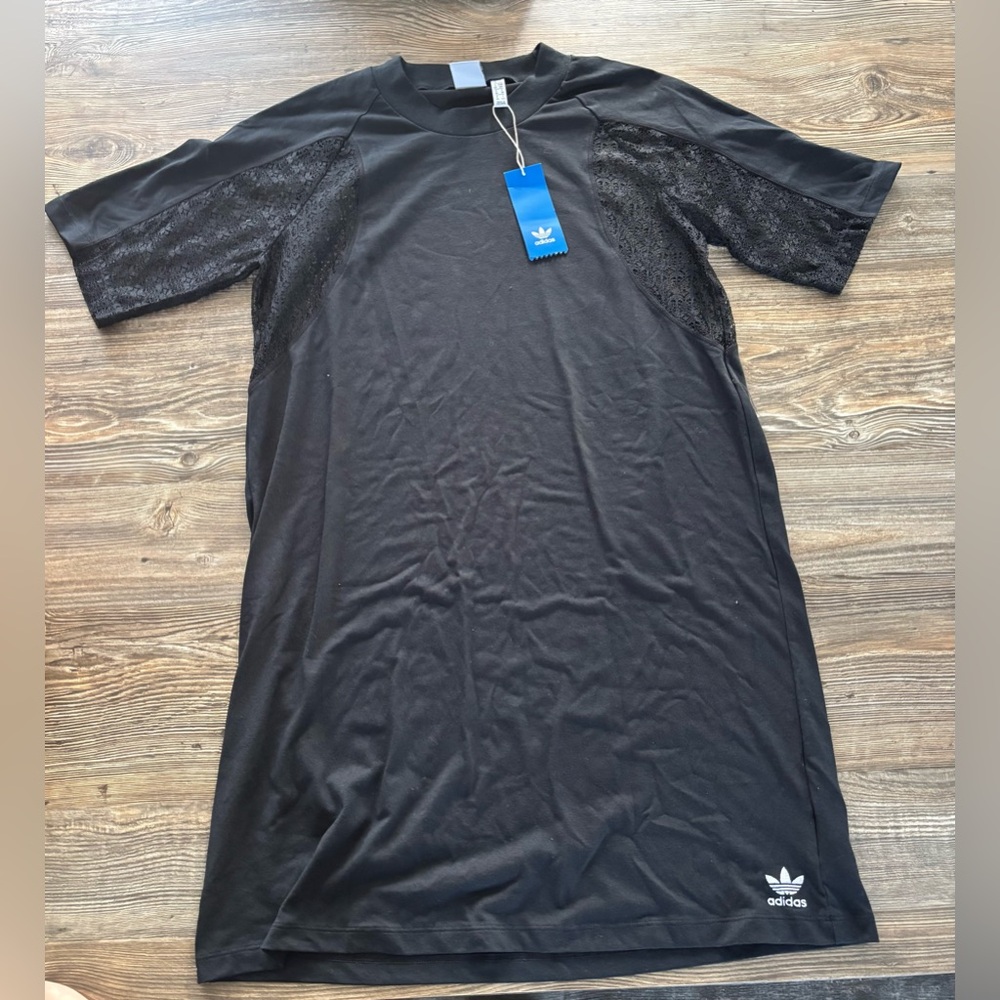 Adidas Black Dress with Mesh Sleeves